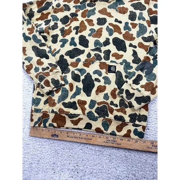Boys Carhartt Yellow Camouflage Hoodie Pullover Sweatshirt Size L 14-16 - Picture 6 of 12